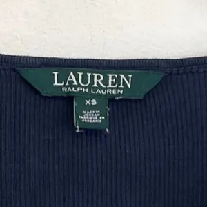LAUREN RALPH LAUREN LRL Gacy Zip Shoulder Crew Navy Blue Long Sleeve Cotton Top thumbnail 4