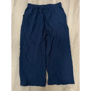 Halara Wide Leg Flowy Solid Palazzo Casual Linen Feel Pants Sec Blue XL petite thumbnail 3