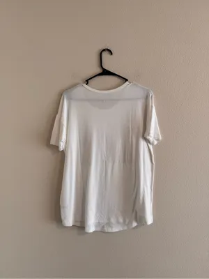 NWT White Graphic Crew Neck T-Shirt thumbnail 3