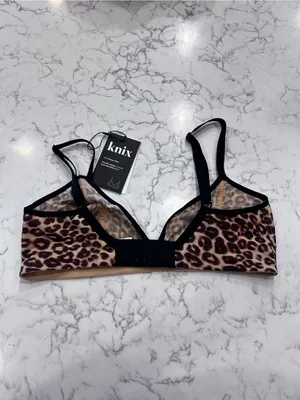NWT Knix Mesh Deep‎ V Bra Cheetah Print Limited Edition Size Medium+ thumbnail 2