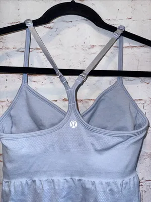 Lululemon Ebb Flow tank top Light Blue Racerback Cami 6 seamless knit adjustable thumbnail 5