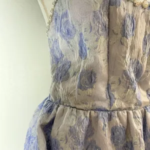 Altar'd State Jacquard Corset Gown Women’s M (6-8) Maxi Dress Blue Skye Floral thumbnail 5