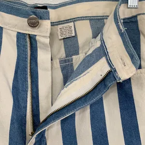 Vintage 90s Sasson Blue White Vertical Striped High Waisted Mom Jeans Size 7 thumbnail 5