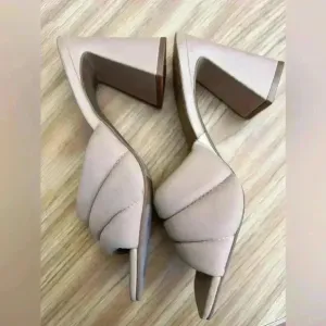 Nordstrom Open Edit Sheena Sandal Chunky Heel Square Toe Taupe Nude Size 8.5‎ thumbnail 2