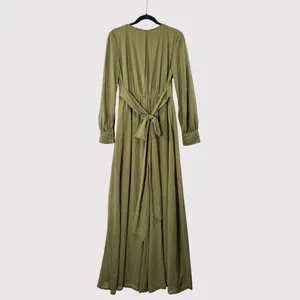 Baltic Born Womens Dress Green Lydia Maxi V Neck Surplice Waist Tie A Line Large thumbnail 3