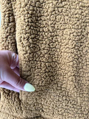 Aerie Tan Sherpa Quarter Snap Pullover Sweater thumbnail 5