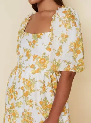 Faithfull the brand Gamora Midi Dress Linden Floral Print SIZE M thumbnail 1