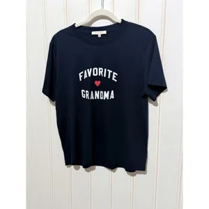 Favorite Daughter Favorite Grandma Graphic Tee Navy Blue Short Sleeve Medium thumbnail 2