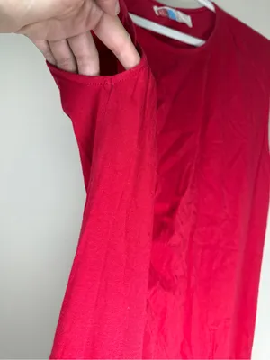 Free People Beach Red Cotton Maxi Dress with twist strap and pockets thumbnail 8
