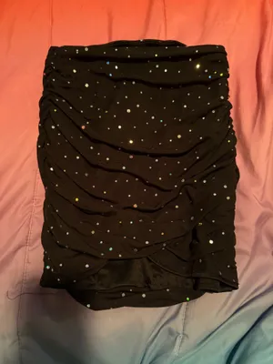 SheIn Glitter Ruched Body-con Skirt thumbnail 4