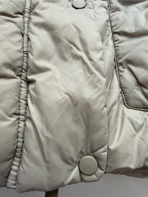 Zara Beige Puffy Coat Size Medium thumbnail 5
