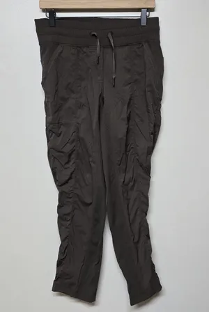 Lululemon Dance Studio Brown Ruched Athletic Pants Unlined Women's Size 8 EUC thumbnail 1