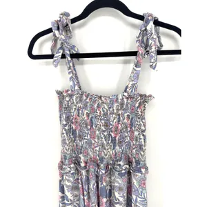 Petal + Pup Maxi Dress Floral Smocked Tiered 2 Blue Pink Boho Cottagecore thumbnail 2