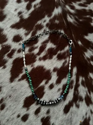 Beaded necklace Rodeo Queen handmade brand new Green thumbnail 3
