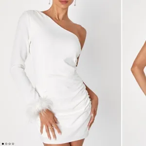 LULU's Bachelorette Engagement Bridal Sexy One Shoulder Long Sleeve Mini Dress thumbnail 2