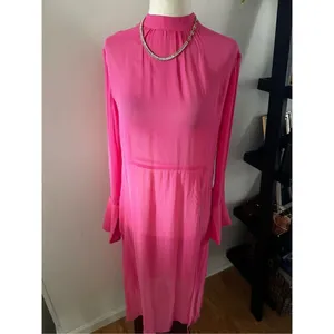 Anthropologie Long Sleeve Sheer Tunic Dress pink, Size xxs thumbnail 5