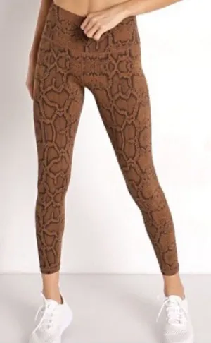 Varley Luna 25 Legging Burnt Snake Print Brown Black Large‎ EUC thumbnail 1