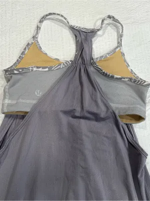 Lululemon gray tank top with built in bra women 4 thumbnail 4