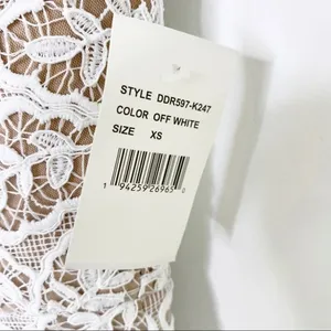 NWT DRESS THE POPULATION Tegan Lace Midi Dress White Size XS thumbnail 10