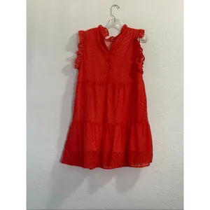 THML Women's To The Venue Dress In Terracotta MIDI new tiered S thumbnail 5