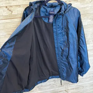 Vintage Y2K Catalina Womens S Windbreaker Jacket Blue Hooded Lightweight Velvet thumbnail 4