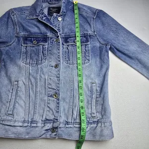 Abercrombie & Fitch Ombre Denim Trucker Jacket Blue‎ Gradient Womens Small thumbnail 8
