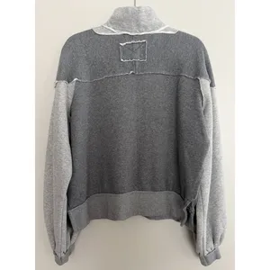 We The Free x Free People Kassey Half Zip Sweatshirt Two Tone Gray Size Small thumbnail 2