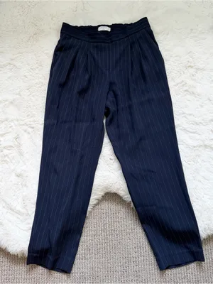 Aritzia Pinstripe Dress Pants XS - Navy thumbnail 1