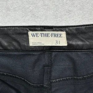 We The Free Leather Mini Skirt Black Size 31 Free People Button Front Moto Skirt thumbnail 2