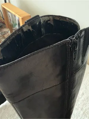 Anne Klein Black Leather Riding Boots Size 6M thumbnail 6