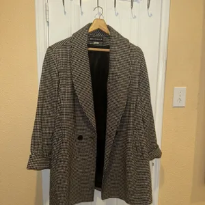 Westbound Houndstooth Pea Coat Sz 12 Wool Blend Exclusively Made For Dillard’s thumbnail 2
