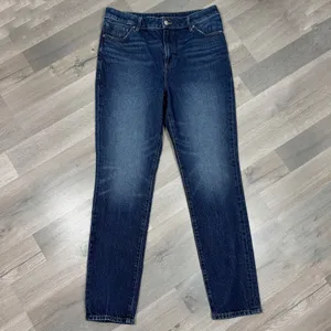 Express 90s High Rise Stretch Skinny Jeans‎ Dark Blue Size 10 Long thumbnail 5