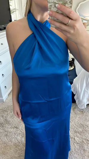 Blue Satin Gown Size L thumbnail 2