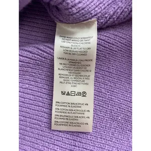 Free People Purple Ribbed Knit Oversized Balloon Sleeve Sweater M thumbnail 6