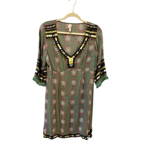 Anthropologie Raga Elena Printed Embroidered Tunic Dress Size Small thumbnail 5