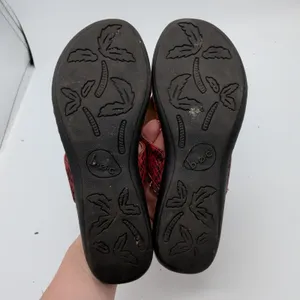 b.o.c. Born Concept Womens‎ Red Snakeskin Print Thong Flip Flop Sandals 8 Cat284 thumbnail 7