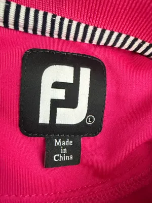 FootJoy Men’s Hot Pink & Black-White Striped Polo thumbnail 5