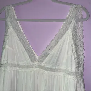 NEW Hayson Size L White Lace Trim Babydoll Tank Top 90s Y2K Cottage Fairy thumbnail 2