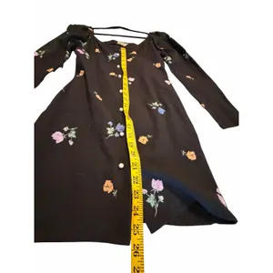 ASOS Black Floral Embroidered Dress - Size 4 thumbnail 9