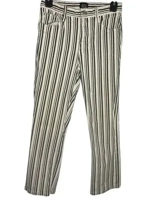 BDG Urban Outfitters Jeans Size 27 Blue Cream Striped Cropped Stretch Denim thumbnail 1