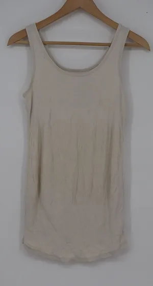 Motherhood Maternity Ribbed Tank Top Cream Beige Scoop Neck Size S thumbnail 1