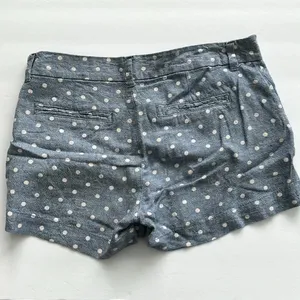 Old Navy Blue Polka Dot Linen Mid Rise Shorts Sz‎ 2 thumbnail 2
