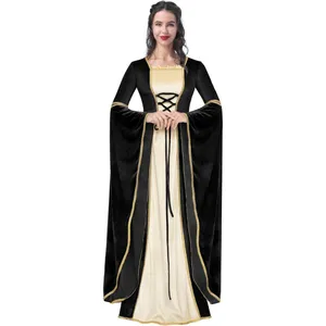 Spooktacular Renaissance Costume Women Velvet Medieval Dress Halloween LARGE thumbnail 5