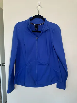 Spyder Full Zip Athletic Jacket Size L Blue Activewear Yoga thumbnail 5