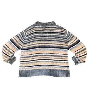 Heirloom Collectibles Fair Isle Cardigan Sweater Women's Lg. Blue Beige Zip Up‎ thumbnail 6