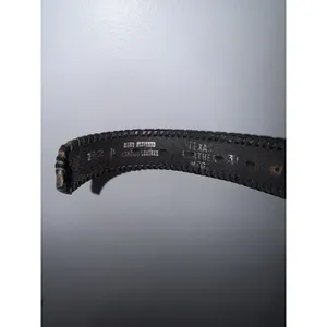 Vintage Heavy Tooled Leather Concho Belt Size 38 Western Biker Black Silver Tone thumbnail 5