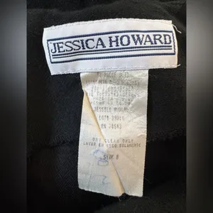 Vintage ‘90s Jessica Howard Black Floral Embroidered Blouse w/ Shoulder Pads thumbnail 5