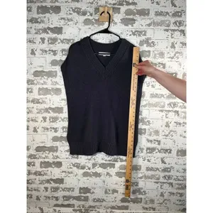 Loft | women knitted blue sweater vest thumbnail 7