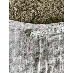 American Eagle Outfitters Women's floral boho patchwork cropped top size large‎ thumbnail 2