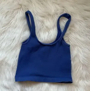 Free People Happiness Runs Square Neck Crop Tank in Blue thumbnail 1